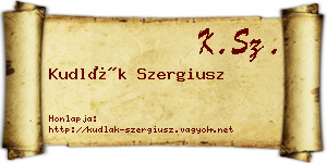 Kudlák Szergiusz névjegykártya